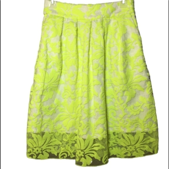 LINE & DOT jacquard fabric skirt, yellow Midi - Picture 1 of 4